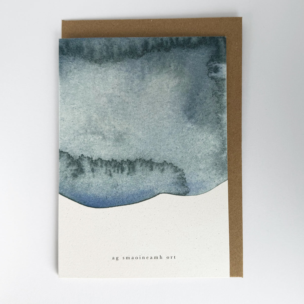 Ag Smaoineamh Ort - Indigo watercolour card