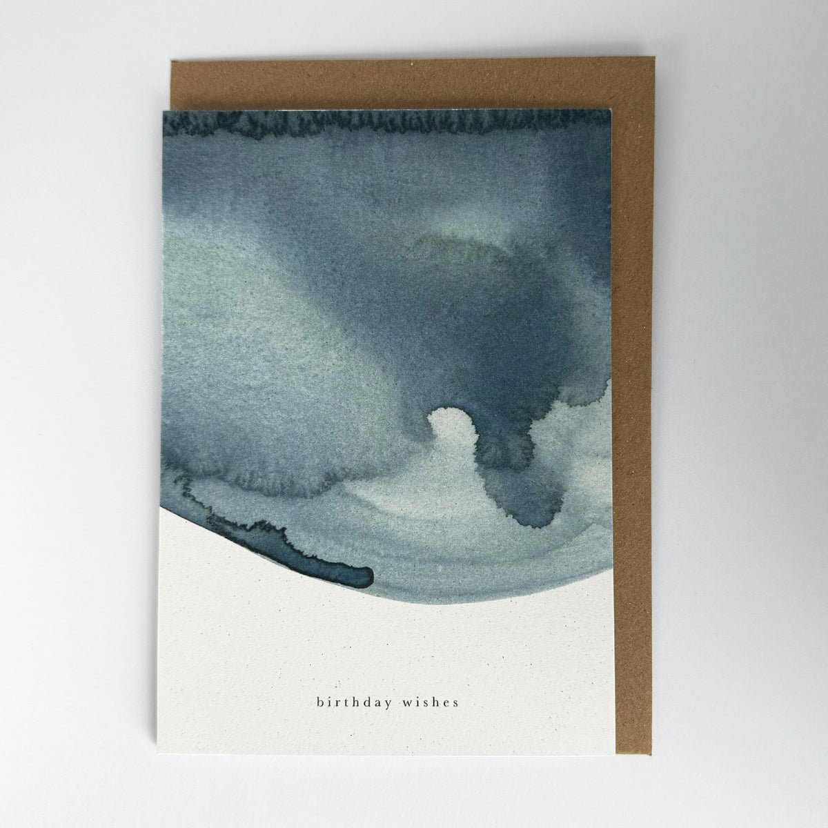Birthday Wishes - Indigo watercolour card