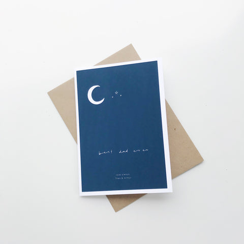 Personalised moon and stars Father's Day card