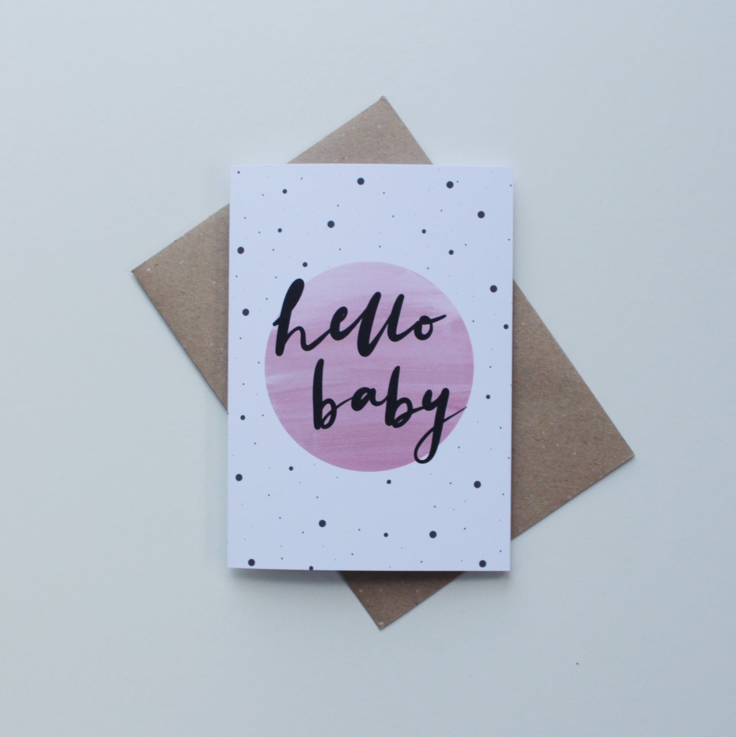 GC0066 Hello baby pink card