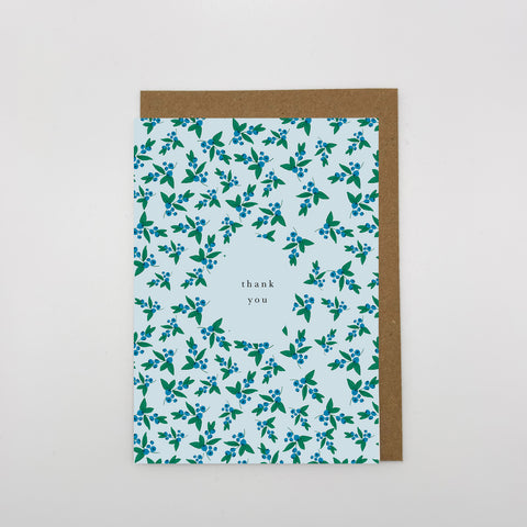 Thank You Card  |  Blueberry Illustration | Sustainable card
