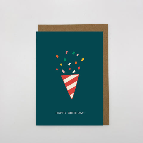 Happy Birthday confetti popper sustainable card