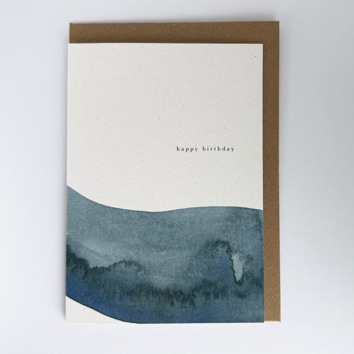 Happy Birthday - Indigo watercolour card