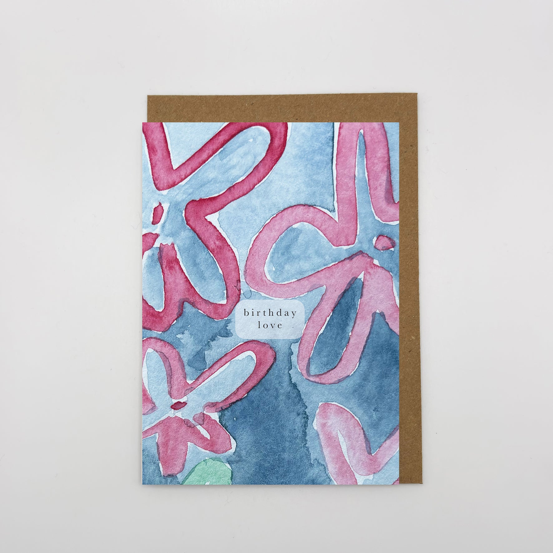 Birthday love  | painted floral | Sustainable card