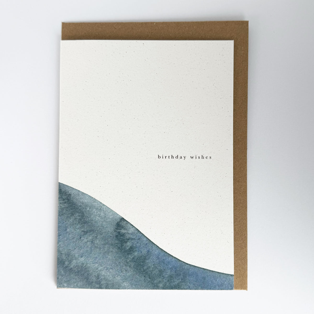 Birthday Wishes - Indigo watercolour card