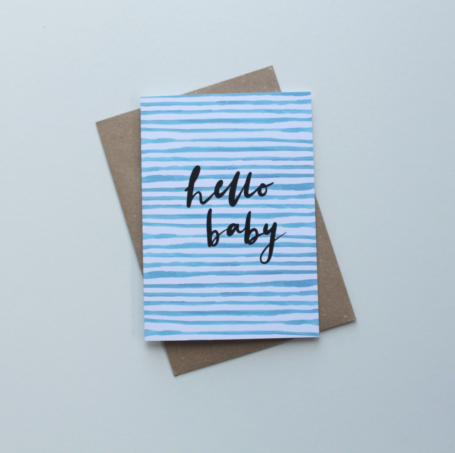GC0071 New Baby blue stripes card