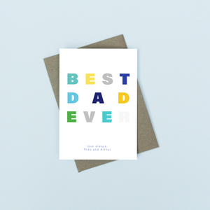 Best Dad Ever personalised Father's Day card