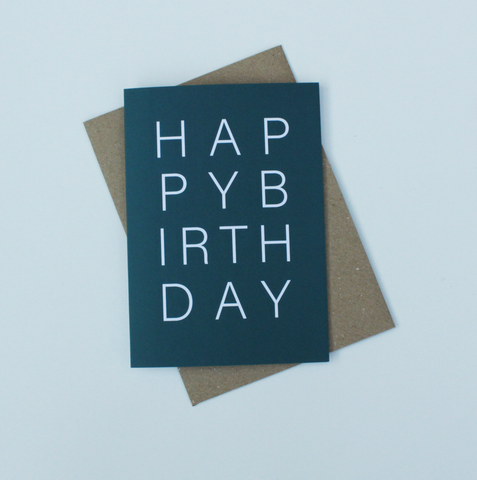 Modern, typographic birthday card