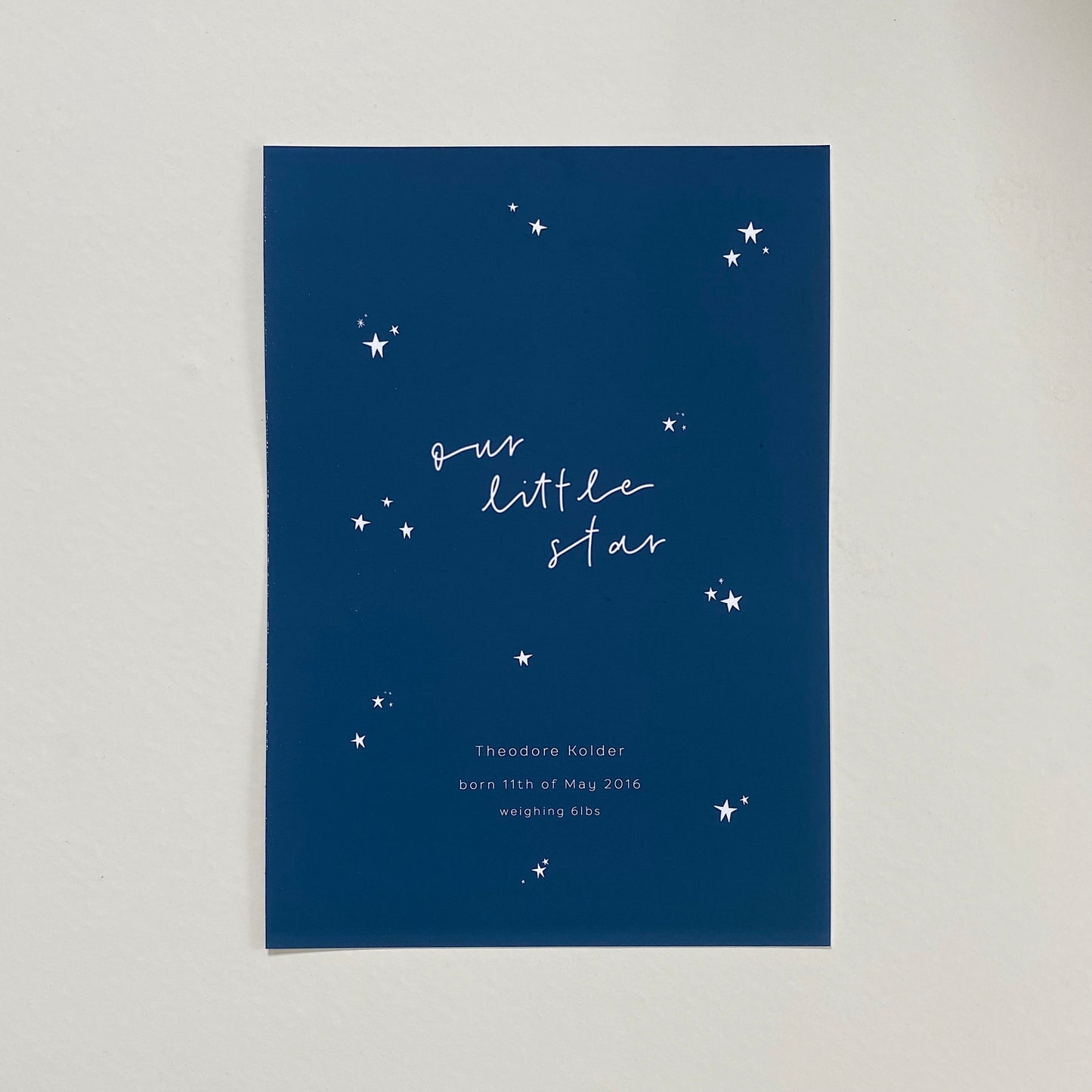Our Little Star navy custom baby print