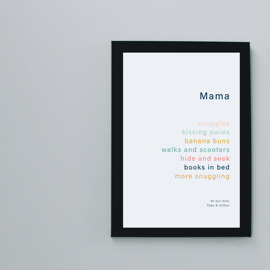 Personalised Mother's Day print
