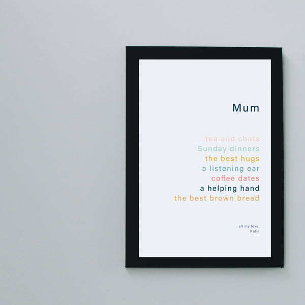 Personalised Mother's Day print