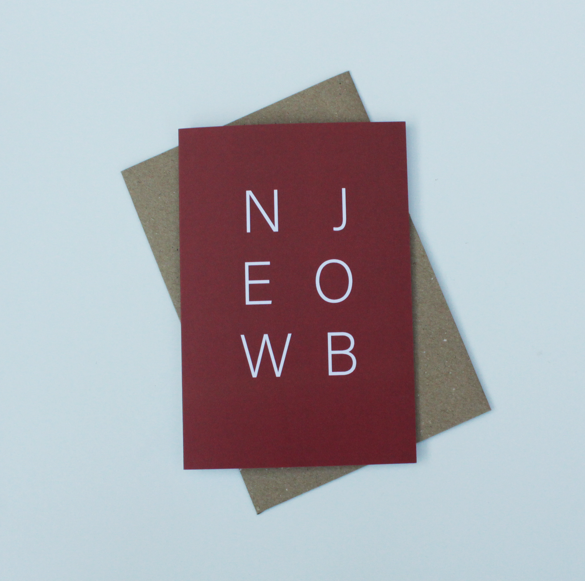 A modern, typographic new job card